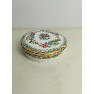 Coalport Ming Rose Porcelain Trinket Box Dresser Jar
